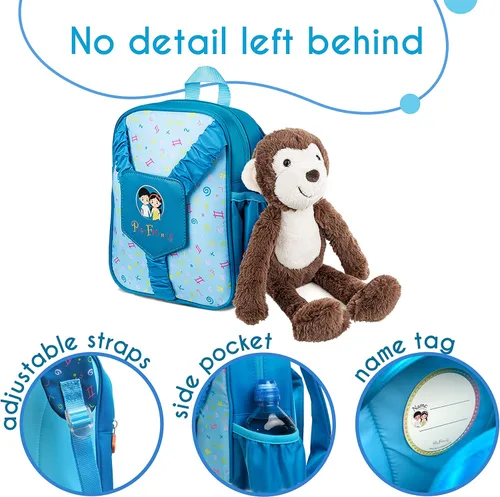 Vista 4 de Regalos para niños de 3 años Mochila para niños pequeños, mochila de animales de peluche de mono, regalos de cumpleaños para niños de 3 años