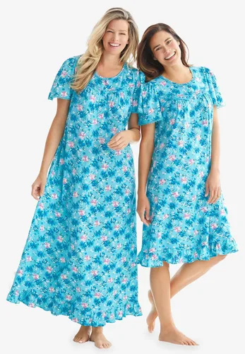 Vista 5 de Dreams & Co. Pijama corto de algodón con estampado floral para mujer, talla grande