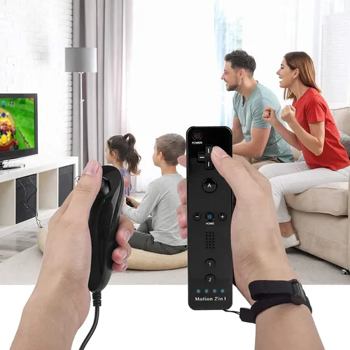 Vista 6 de Control remoto Motion Plus compatible con Wii, TechKen integrado 2 en 1 con mando a distancia de movimiento con funda de silicona compatible