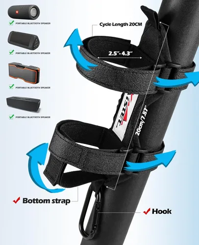 Vista 2 de Xislet Speaker Holder for Bike with Carabiner Fits JBL Anker for UTV ATV Ajustable soporte de altavoz para carrito de golf, compatible con JBL