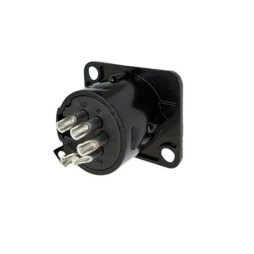Vista 5 de XLR Macho Jack 5 Pin Panel Mount Jacks, carcasa de metal negro conector XLR-M 5 unidades.