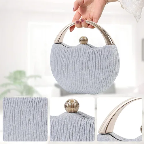 Vista 2 de Bolso de noche para mujer, bolso de embrague con purpurina, bolso de boda para novia, bolso brillante