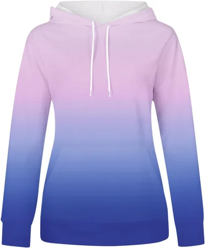 Vista 4 de Womens Pullover Hoodie Sweatshirts Casual Tie Dye Tunic Shirts Long Sleeve Drawstring Pullover Tops With Pocket