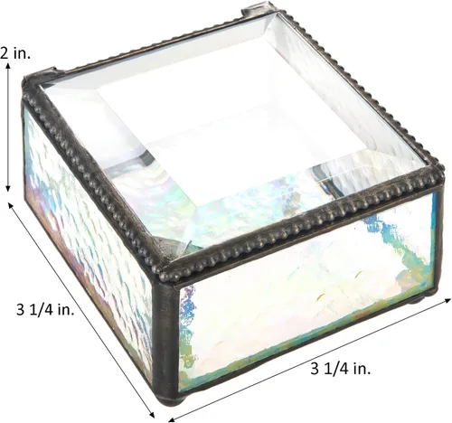 Vista 5 de Caja de joyería personalizada para regalo de mamá con grabado de cristal decorativo para vitrina de almacenamiento organizador de recuerdo para su