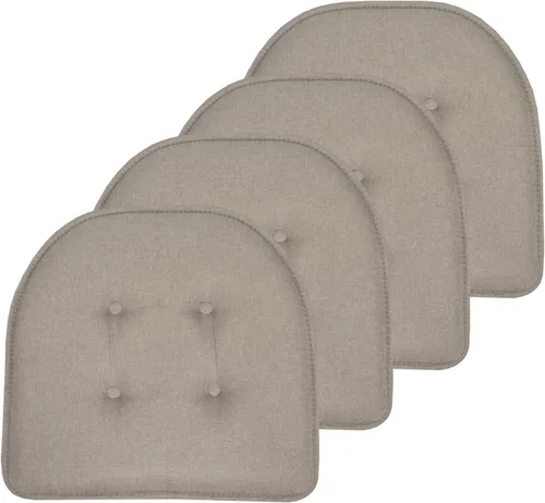 Vista 105 de Sweet Home Collection - Cojín de asiento de espuma viscoelástica y respaldo de caucho antideslizante con capitoné para silla, cojín en U, 17x16 Gris