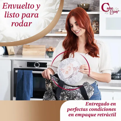 Vista 8 de Cakebon Tablas redondas para tartas – Tambores resistentes de 1/2 pulgada de grosor – Base profesional de 8 pulgadas para bordes totalmente
