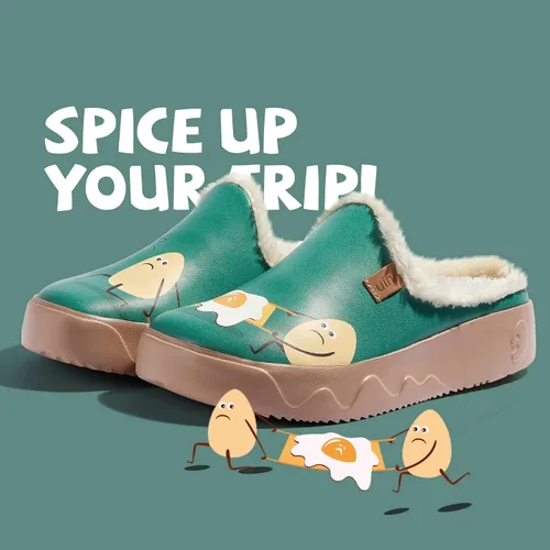 Vista 4 de UIN - Pantuflas de mujer, cómodas, modernas, pintadas con diseños artísticos, para viajar, con punta ancha, estilo informal, para el hogar