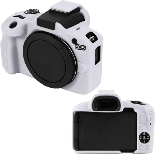 Vista 9 de Leayjeen Funda protectora de silicona compatible con cámara Canon EOSR50, carcasa protectora de silicona suave para cámara R50, con cubierta