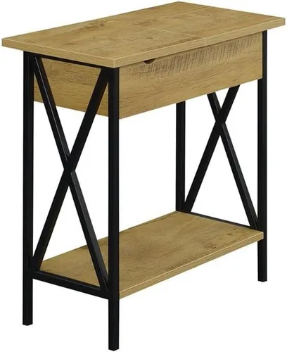 Vista 19 de Convenience Concepts Tucson Mesa auxiliar abatible con estación de carga de 23.75 pulgadas, moderna mesa de sala de estar con estante