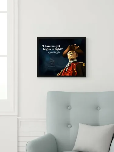 Vista 9 de AMERICAN LUXURY GIFTS Arte de pared vintage militar de la Marina de los Estados Unidos con texto en inglés "I Have Not Yet Begun to Fight John Paul
