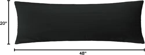 Vista 6 de iMaylex Funda de almohada con cremallera de tela de microfibra cepillada suave, cómoda y ligera, de fácil cuidado, negra, para cuerpo, 20 pulgadas x