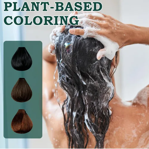 Vista 4 de Mild Formula - Juego de tintes para el cabello de larga duración, kit de tinte para el cabello de un solo paso con champú natural nutritivo