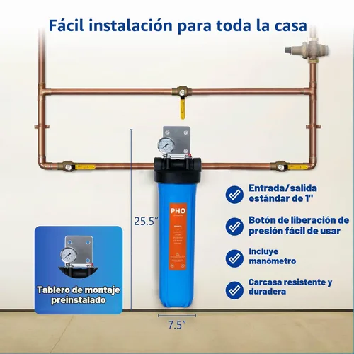 Vista 6 de Express Water WH100SP Sistema de filtro de agua para toda la casa antiescala, azul