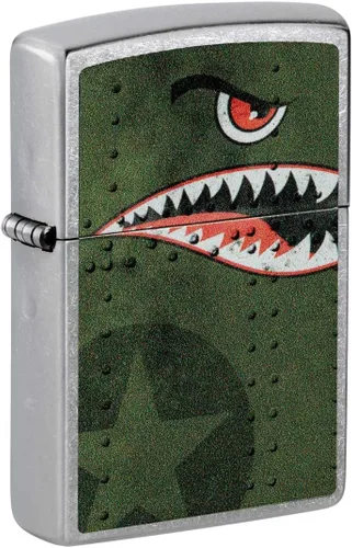 Vista 7 de Zippo Encendedor: Arte de nariz de avión de combate, dientes de tiburón - 540 Color 81434