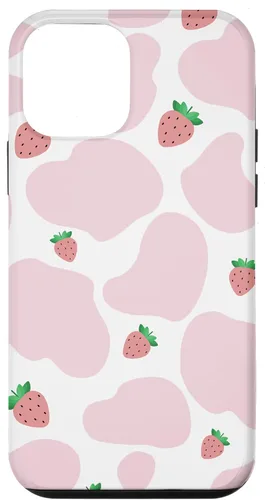 Vista 16 de Baby Pink Cow Print Pattern Cute Strawberry Cow Animal Gift Case for iPhone 17