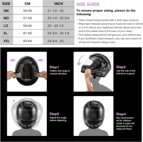 Vista 4 de SLMOTO - Casco de motocicleta de rostro completo para adultos, mariposa rosa y negra, con tapa abatible, para bicicleta de tierra y cuatrimoto