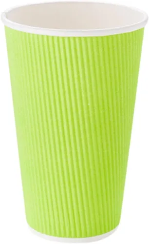 Vista 16 de Restaurantware Ripple Wall - Tazas de café de 10 unidades de 20 onzas aisladas de papel negro, borde enrollado, resistente a derrames, papel
