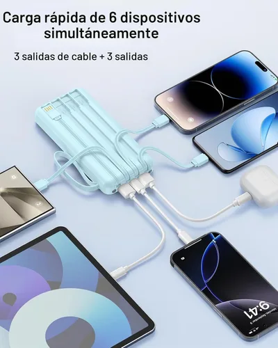 Vista 5 de Cargador portátil 10000mAh 22.5W Power Bank Azul cielo