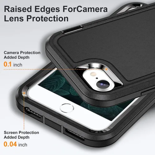 Vista 6 de IDweel Funda para iPhone SE 2020, para iPhone 2022, para iPhone 8/7/6S/6 con soporte, ajuste delgado, protección resistente, a prueba de golpes