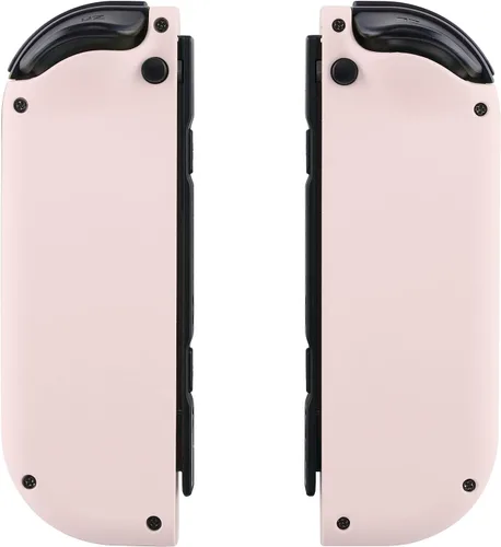 Vista 7 de eXtremeRate - Carcasa de repuesto para control de Nintendo Switch y Switch OLED Joy-Con, con juego de botones, color rosa flor de cerezo, agarre