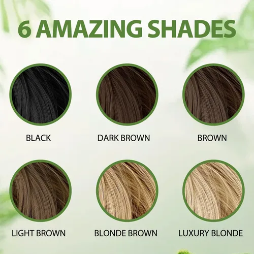 Vista 9 de Champú rubio claro del tinte para el cabello para la cobertura de canas con aceite de argán y ginseng, sin amoníaco ni parabenos, color natural