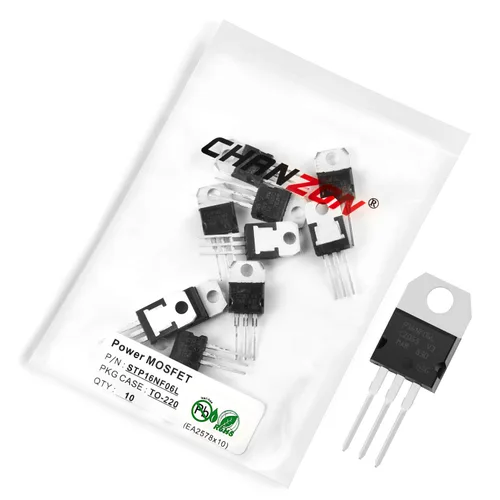 Vista 28 de Chanzon 2N60 TO-220AB NMOS MOS N-Channel Power MOSFET Transistor, alto voltaje y corriente nominal, (paquete de 10 unidades)
