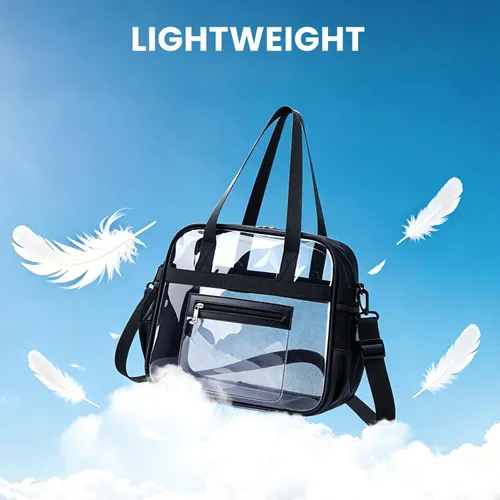 Vista 9 de Clear Tote Bag for Women 12x6x12 Stadium Approved Transparent Crossbody Bag with Multi Pockets for Sports Concerts