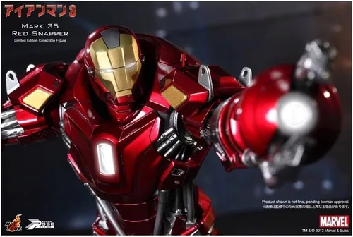 Vista 4 de Hot Toys Iron Man 3 Película 1/6 Escala Power Pose Figura Iron Man Mark 35 Red Snapper