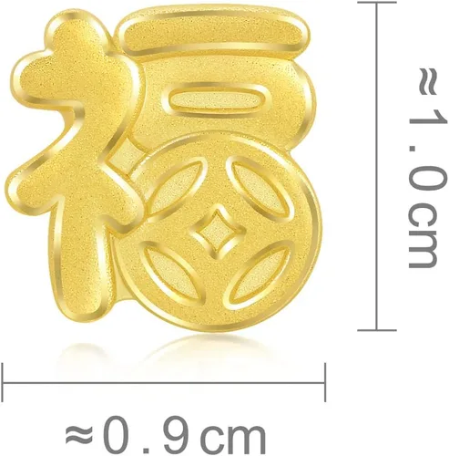 Vista 6 de CHOW SANG SANG 999 24K Solid Gold Mini Charm Lucky Chinese Character Blessing Charm Bracelet for Women 93082C