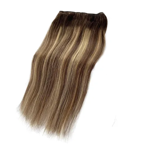 Vista 18 de Extensiones de cabello con micro puntas, 16 pulgadas, balayage, color #18, rubio beige, mezclado #60 rubio platino, extensiones de cabello humano