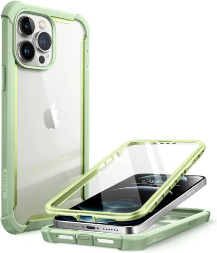 Vista 14 de i-Blason Ares - Funda para iPhone 13 Pro Max de 6.7 pulgadas [protector de pantalla integrado] [protección de grado militar] Funda transparente