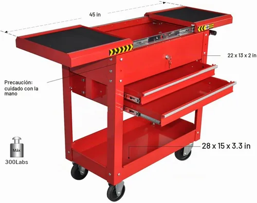 Vista 3 de Pro-Lift M-0004 Carro de herramientas, capacidad de 350 libras, 1 paquete