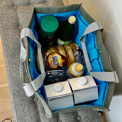 Vista 6 de Bolsa de lona casual en dos tamaños. Heavy Duty, viajes, playa, camping y oficina diaria tamaño también.