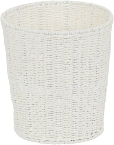 Vista 13 de Household Essentials Cesta de basura tejida, papelera de cuerda de papel gris para baño, dormitorio, oficina
