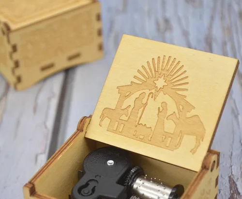 Vista 5 de Sooharic Amazing Grace - Caja de música, mecanismo de enrollamiento, regalos/colecciones únicas, caja musical tallada antigua para manualidades