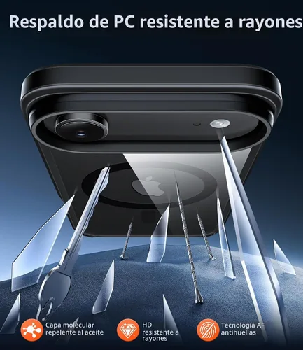 Vista 5 de FNTCASE - Funda magnética para iPhone Air, color negro transparente claro negro