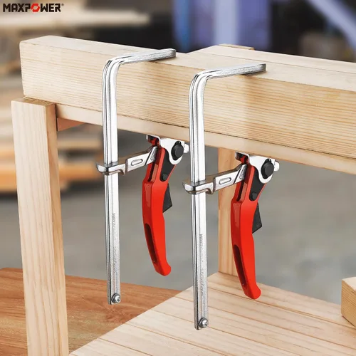 Vista 7 de MAXPOWER Abrazadera de mesa de trinquete, abrazadera de liberación rápida para MFT y sistema de riel guía, abrazadera de barra con capacidad de 7