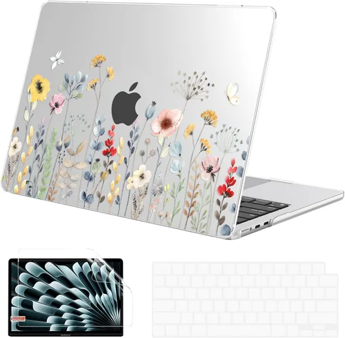 Vista 12 de G JGOO Compatible con MacBook Air de 15 pulgadas 2026 2025 2024 2023 M5 A3448 M4 A3241 M3 A3114 M2 A2941, carcasa rígida de plástico para MacBook