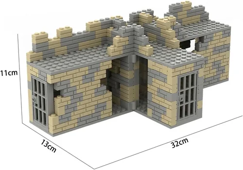 Vista 7 de Lemess Ruinas militares WW2 Ruins Juego de construcción de ruinas, 372 piezas WW2 Ruined Building Military Sets Compatible con WW2 Set