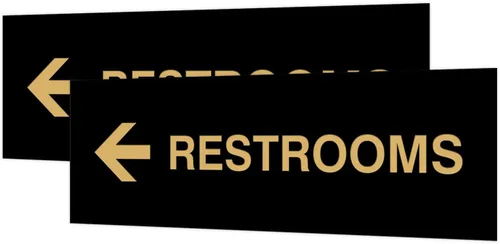 Vista 38 de Signs ByLITA Basic Restrooms - Letrero direccional para pared o puerta (negro), pequeño (paquete de 1)