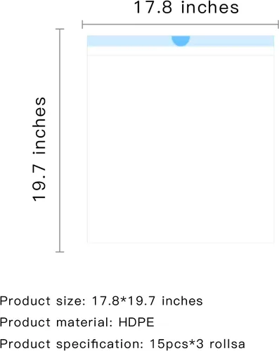 Vista 2 de Bolsas de basura para gatos autolimpiantes, bolsas de arena para mascotas con cordón, 20 "x 18" (3 rollos)