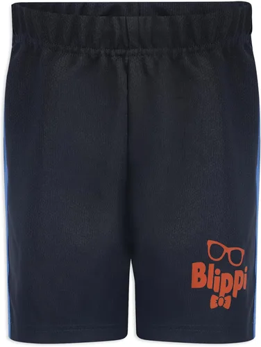 Vista 6 de Blippi Conjunto de camiseta y pantalones cortos para niños pequeños y pequeños, azulgris
