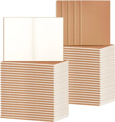Vista 13 de ALKALO Paquete de 6 cuadernos de papel kraft de cuadrícula A5 a granel, cuadernos de diario, cuadernos de papel cuadriculado A5, 8.3 x 5.5 pulgadas