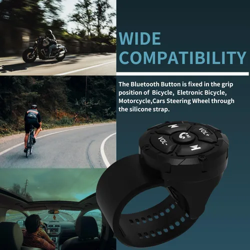 Vista 6 de Control remoto de botón multimedia Bluetooth, controlador de música inalámbrico impermeable para automóvil, bicicleta, motocicleta, botón de control