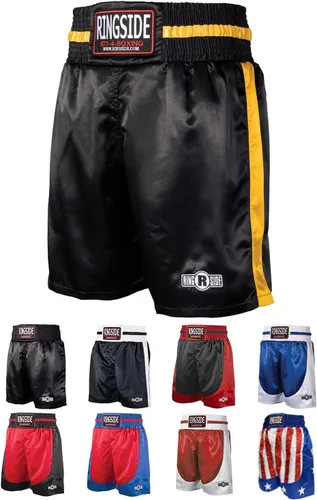 Vista 12 de Ringside Pro-Style Boxing Trunks, Satin Shorts for Men and Women, Ideal for Boxing, MMA, Muay Thai Negro