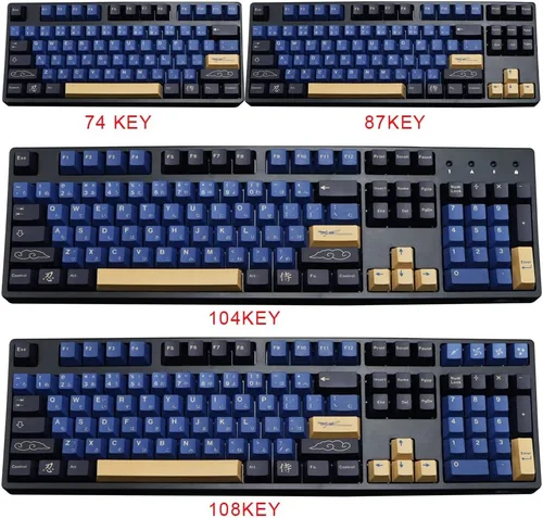 Vista 7 de MOLGRIA Teclas Samurai azules, juego de 129 teclas PBT para teclado de juegos, teclas personalizadas de sublimación de tinte de perfil de cereza