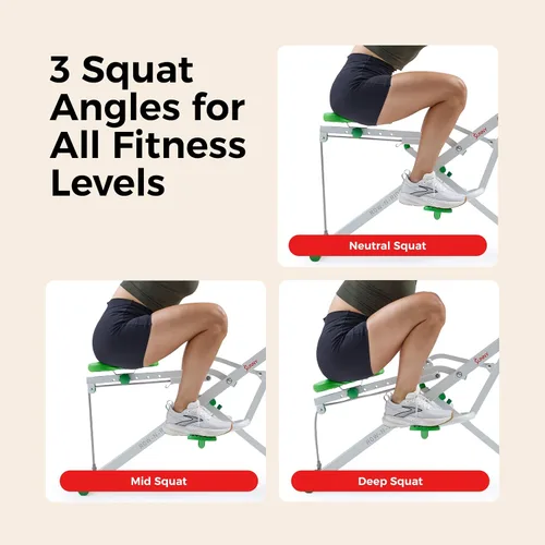 Vista 4 de Sunny Health & Fitness Row-N-Ride - Entrenador de sentadillas, equipo de ejercicio plegable y de fácil instalación, resistencia ajustable