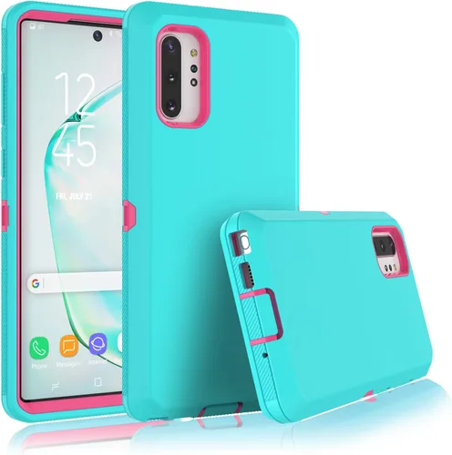 Vista 7 de Funda para Galaxy Note 10 Plus, [protección contra caídas] cuerpo completo, agarre de absorción de polvo, parachoques de plástico TPU de 3 capas