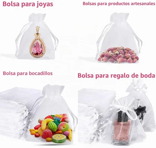 Vista 3 de LYSXP 100 bolsas de organza blanca de 3 x 4 pulgadas, bolsas de organza