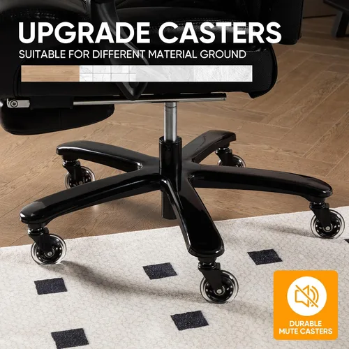 Vista 7 de Silla de oficina ejecutiva grande y alta, 500 libras, silla de escritorio de piel sintética resistente, altura ajustable de 90° a 155°, silla